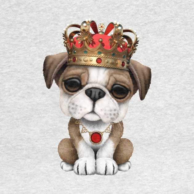Cute Bulldog Puppy Wearing Crown by jeffbartels